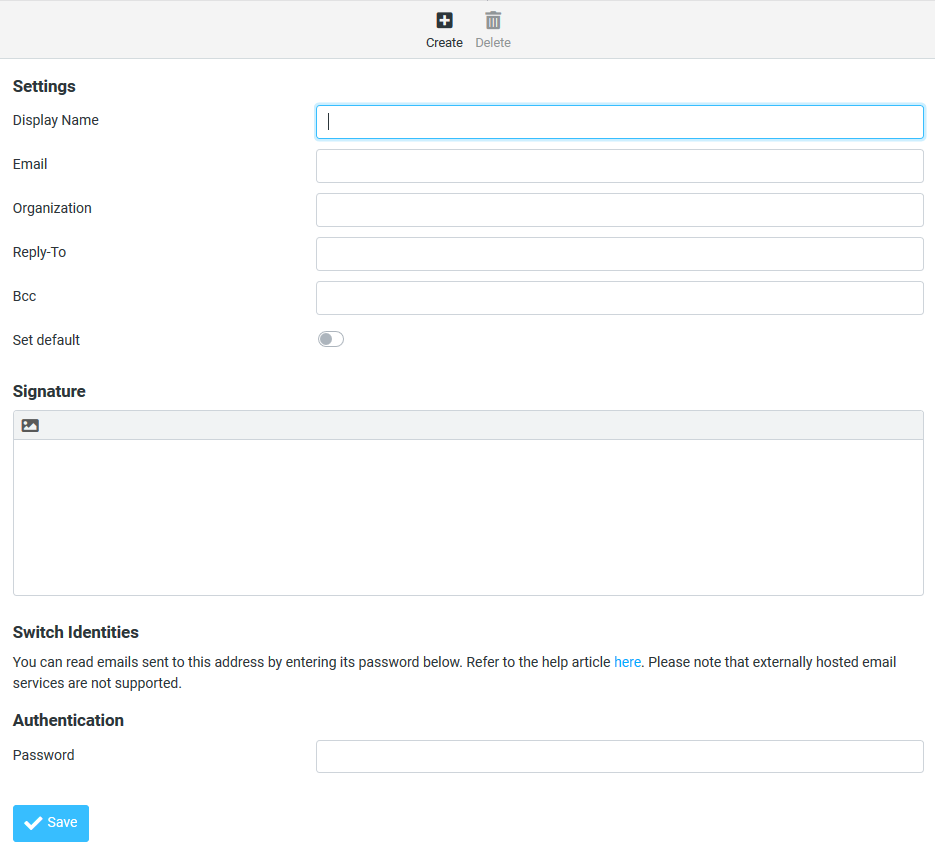 DDNS Webmail Switch Identities